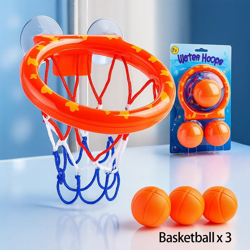 Kid Bath Basketball Hoop Bathtub Water Play Toys Baby Bath Toy Toddler Bathroom Suction Cup Shooting Basket for Gift - Novarashop
