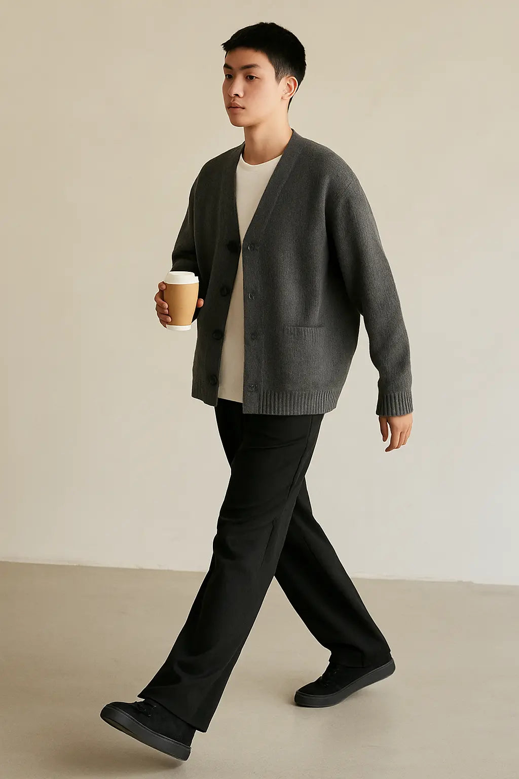 Cardigan V-neck Sweater Men Autumn Winter Fashion All Loose Casual Knitwear High-quality Fabric Comfortable Skin Breathable Coat Novara Shop