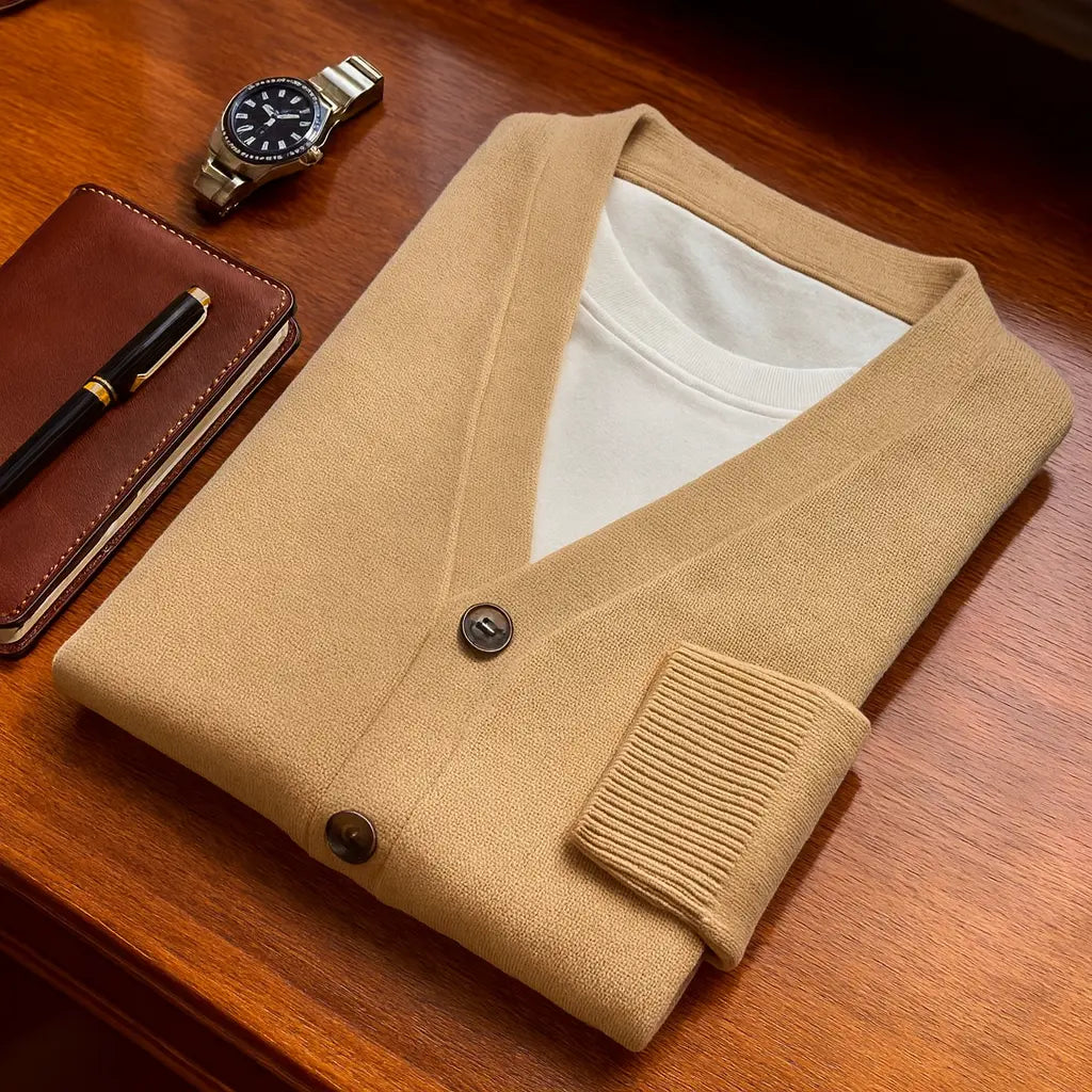 Mens Sweater Cardigan Business Casual Classic V-neck Solid Color Cardigan Men Sweater Korean Fashion Mens Clothes Novara Shop
