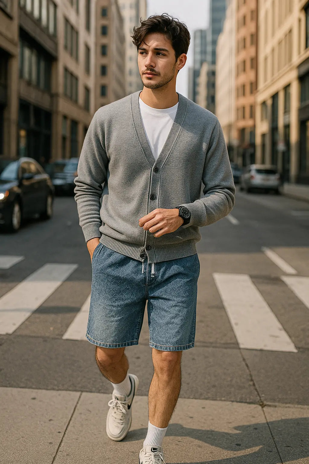 Mens Sweater Cardigan Business Casual Classic V-neck Solid Color Cardigan Men Sweater Korean Fashion Mens Clothes Novara Shop