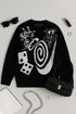 Hip-hop punk fashion casual letter knitted men pullover 2025 street personality versatile top hoodie couple trendy loose sweater Novara Shop
