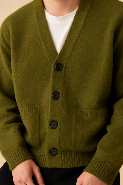 Cardigan V-neck Sweater Men Autumn Winter Fashion All Loose Casual Knitwear High-quality Fabric Comfortable Skin Breathable Coat Novara Shop