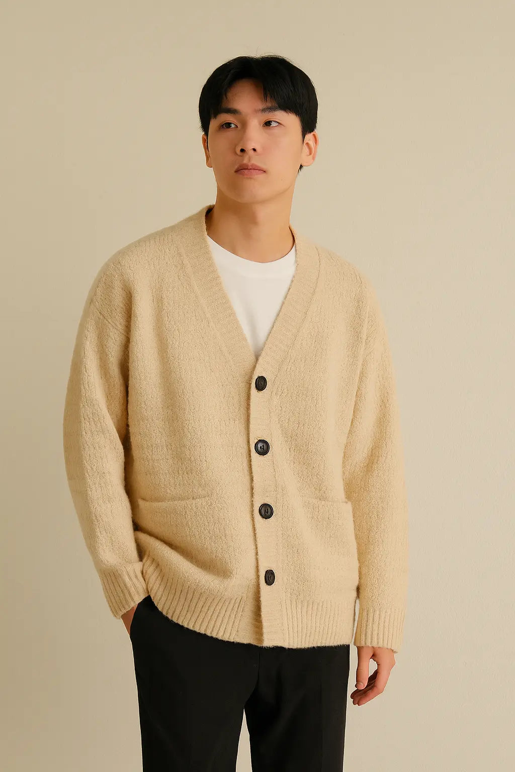 Cardigan V-neck Sweater Men Autumn Winter Fashion All Loose Casual Knitwear High-quality Fabric Comfortable Skin Breathable Coat Novara Shop