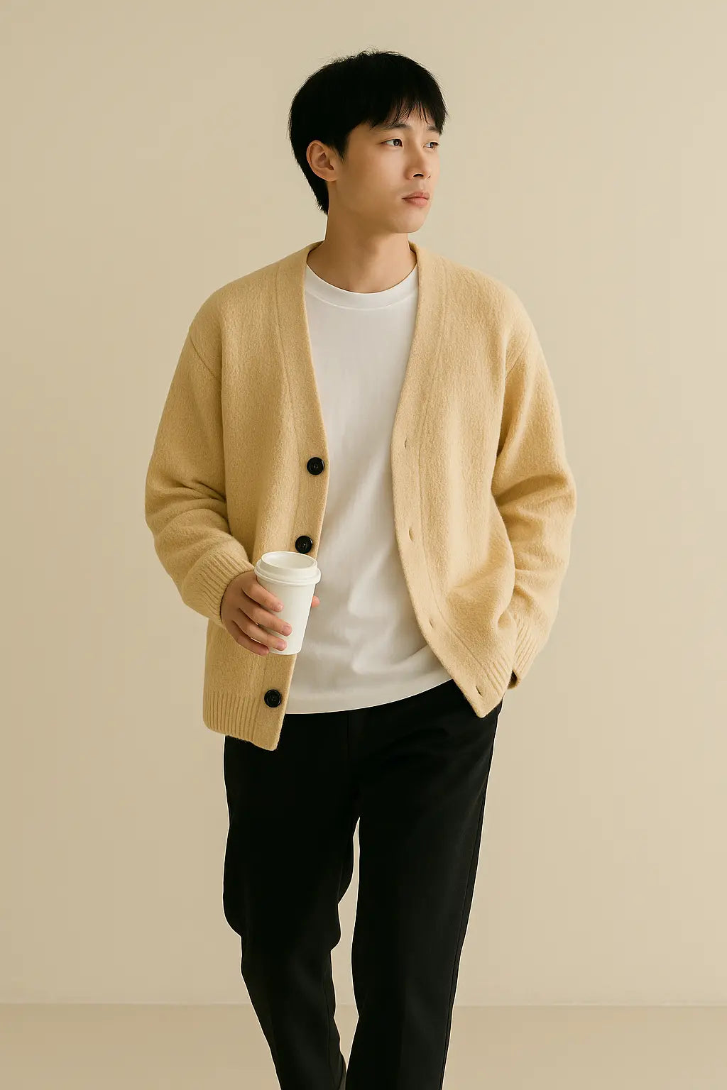 Cardigan V-neck Sweater Men Autumn Winter Fashion All Loose Casual Knitwear High-quality Fabric Comfortable Skin Breathable Coat Novara Shop