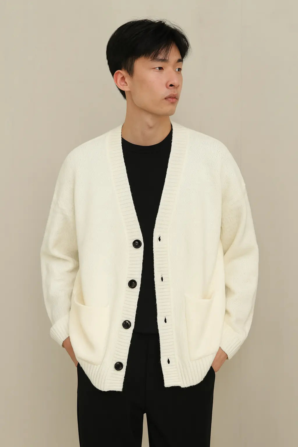 Cardigan V-neck Sweater Men Autumn Winter Fashion All Loose Casual Knitwear High-quality Fabric Comfortable Skin Breathable Coat Novara Shop