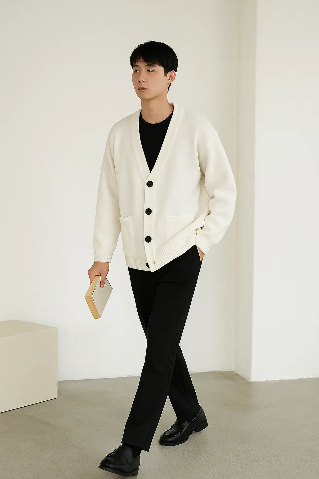 Cardigan V-neck Sweater Men Autumn Winter Fashion All Loose Casual Knitwear High-quality Fabric Comfortable Skin Breathable Coat Novara Shop