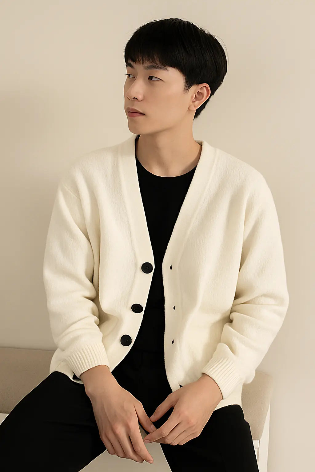 Cardigan V-neck Sweater Men Autumn Winter Fashion All Loose Casual Knitwear High-quality Fabric Comfortable Skin Breathable Coat Novara Shop