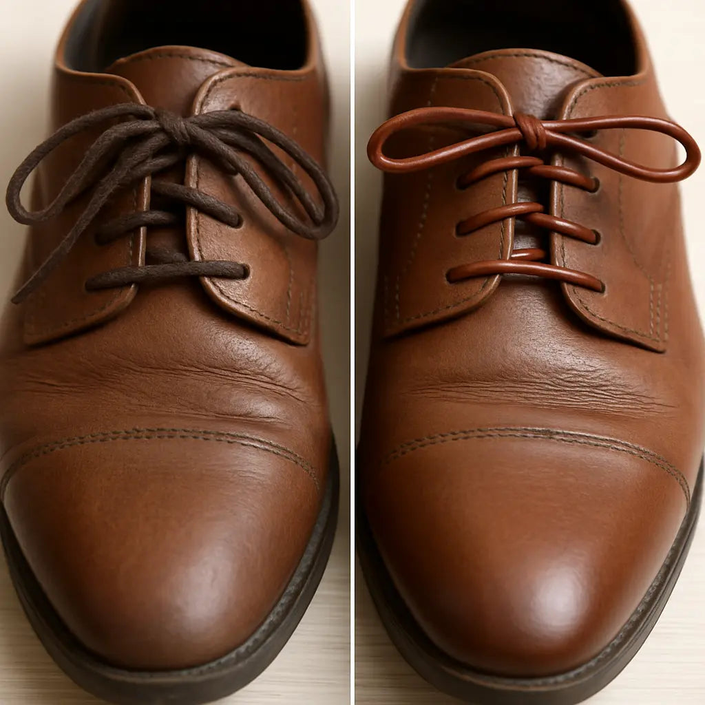 Leather Shoe Laces | Round Waxed Laces | Novara Shop