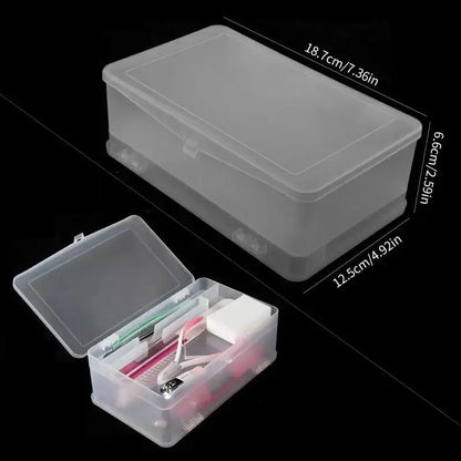 Rectangle Nail Art Tool Empty Storage Box Partition Storage Tweezers Clippers Pens Polishing Nail Buffer Files Plastic Container Novara Shop