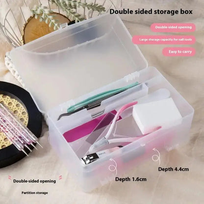 Rectangle Nail Art Tool Empty Storage Box Partition Storage Tweezers Clippers Pens Polishing Nail Buffer Files Plastic Container Novara Shop
