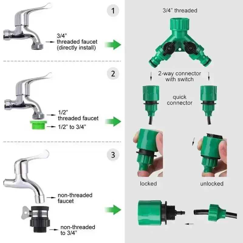 Automatic Watering Garden Hose Micro Drip Watering Kits Adjustable Nozzle Garden Supplies System Water Novara Shop