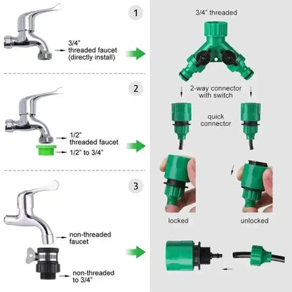 Automatic Watering Garden Hose Micro Drip Watering Kits Adjustable Nozzle Garden Supplies System Water Novara Shop