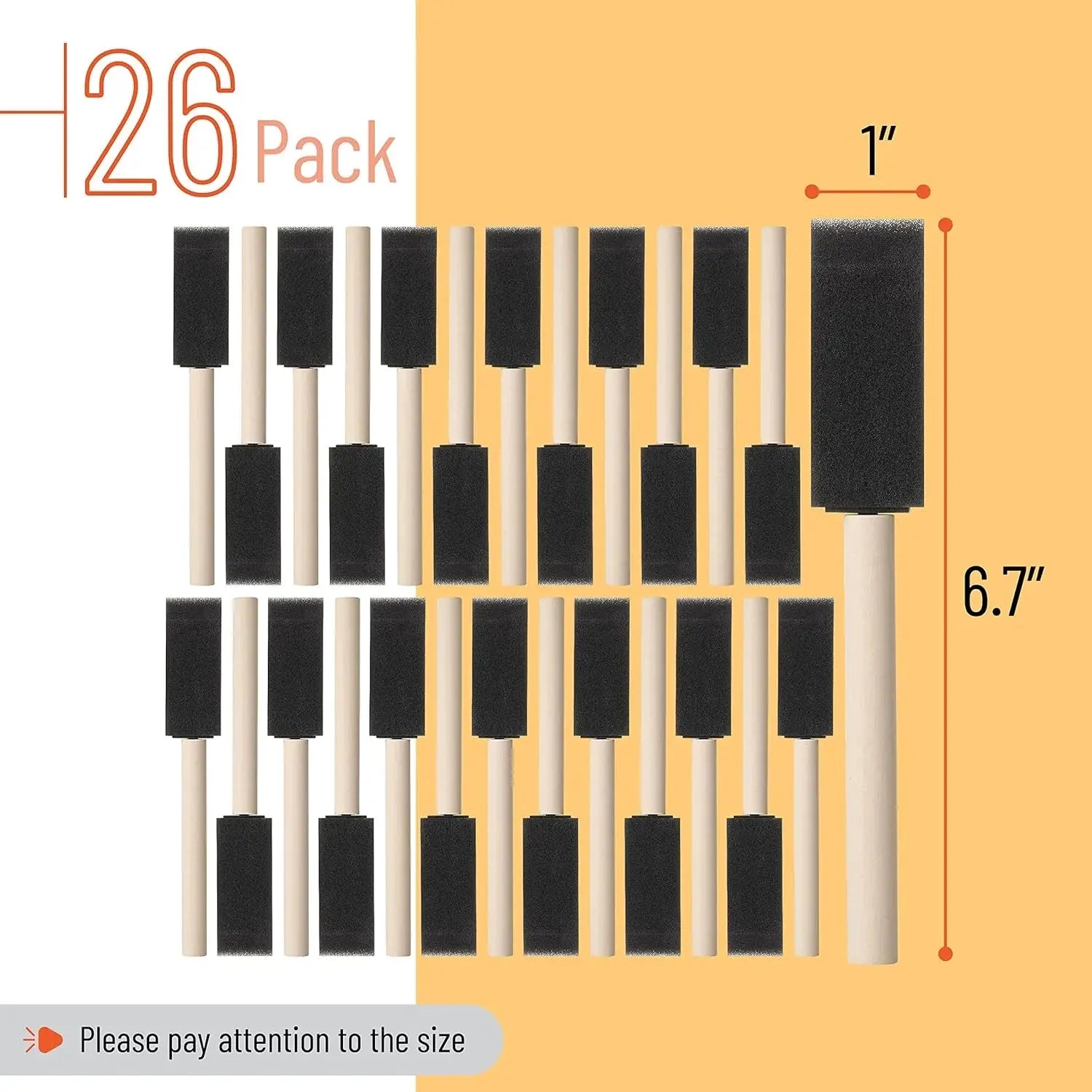 10Pcs Sponge Brush Wooden Handle Watercolor Oil Stain Art Craft Painting Drawing for kids Novara Shop