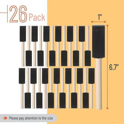 10Pcs Sponge Brush Wooden Handle Watercolor Oil Stain Art Craft Painting Drawing for kids Novara Shop