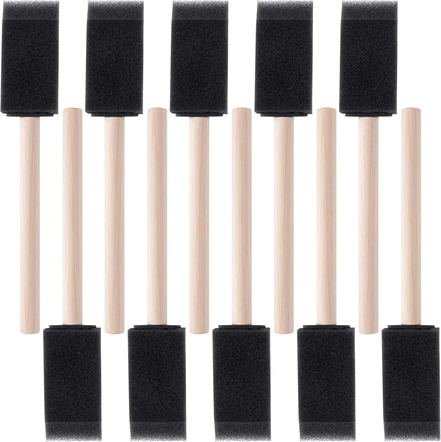 10Pcs Sponge Brush Wooden Handle Watercolor Oil Stain Art Craft Painting Drawing for kids Novara Shop