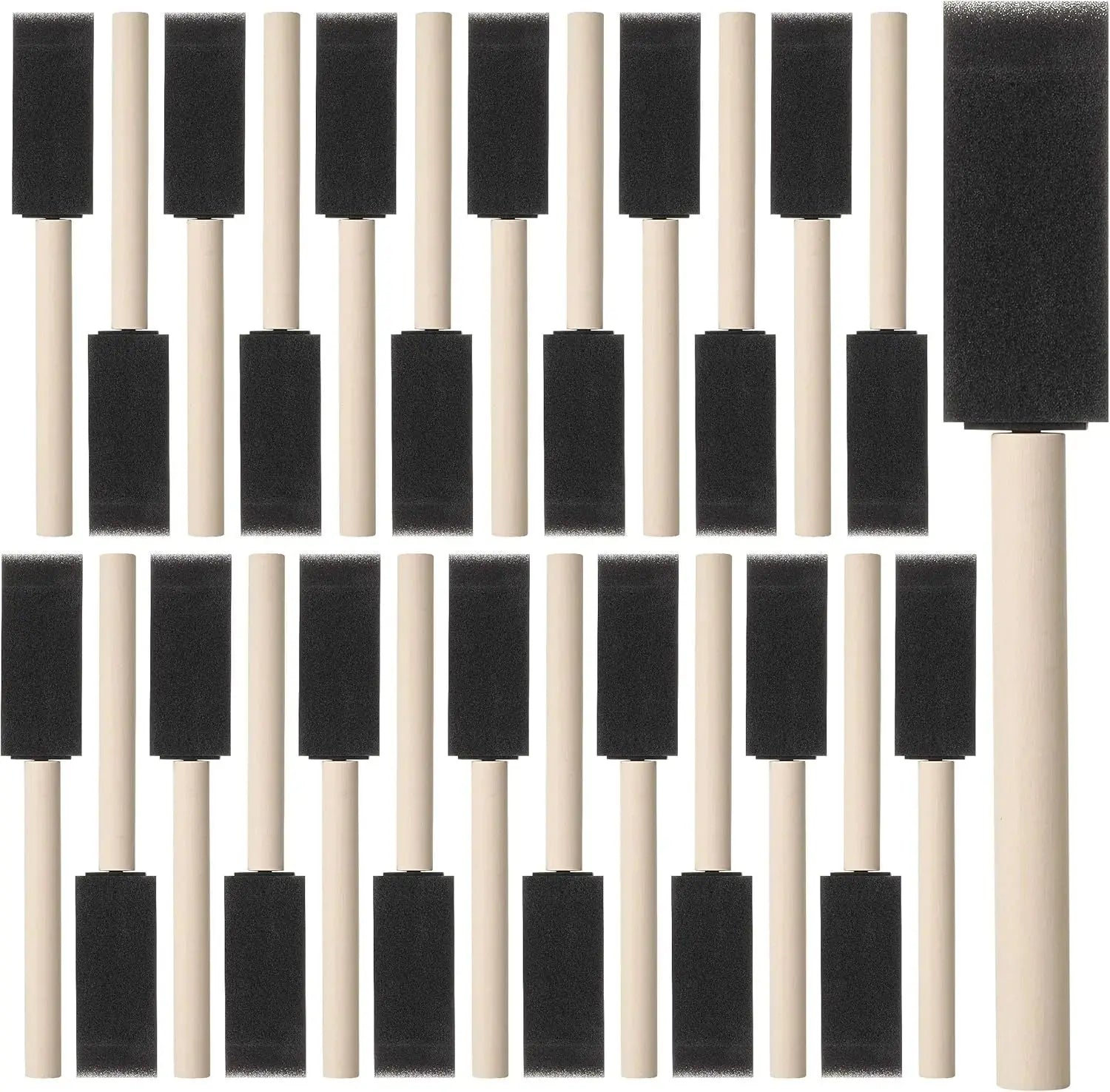 10Pcs Sponge Brush Wooden Handle Watercolor Oil Stain Art Craft Painting Drawing for kids Novara Shop