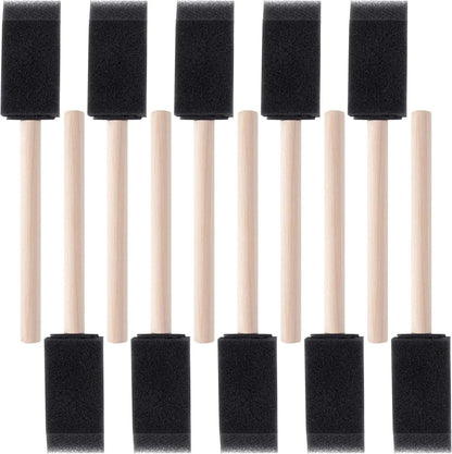 10Pcs Sponge Brush Wooden Handle Watercolor Oil Stain Art Craft Painting Drawing for kids Novara Shop