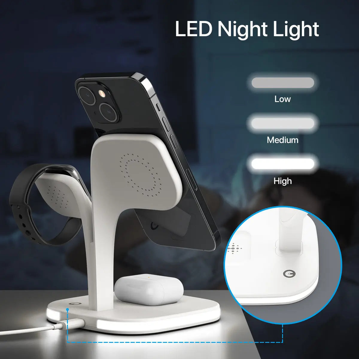 5-in-1 Magnetic Real Wireless Desktop Fast Charging Station 