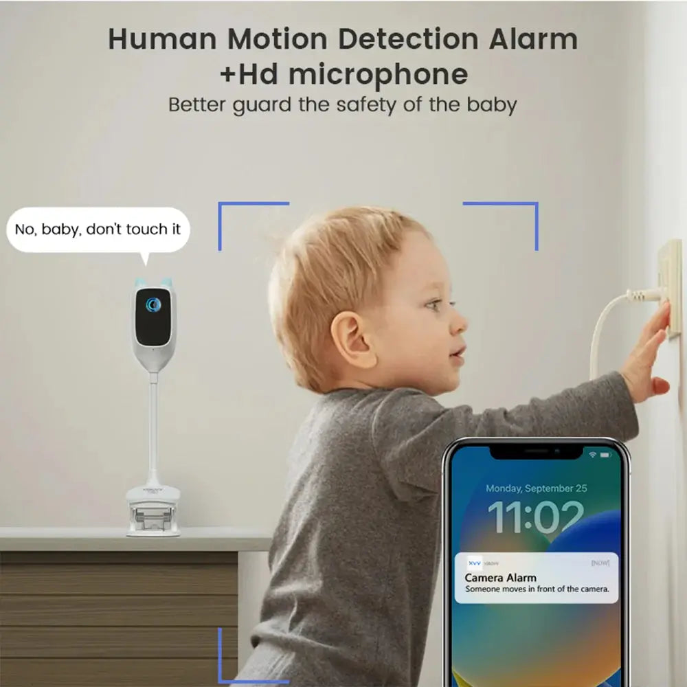 XIAOVV 3MP 2K 2.4GHz WiFi Indoor Home Security Mini IPe Camera