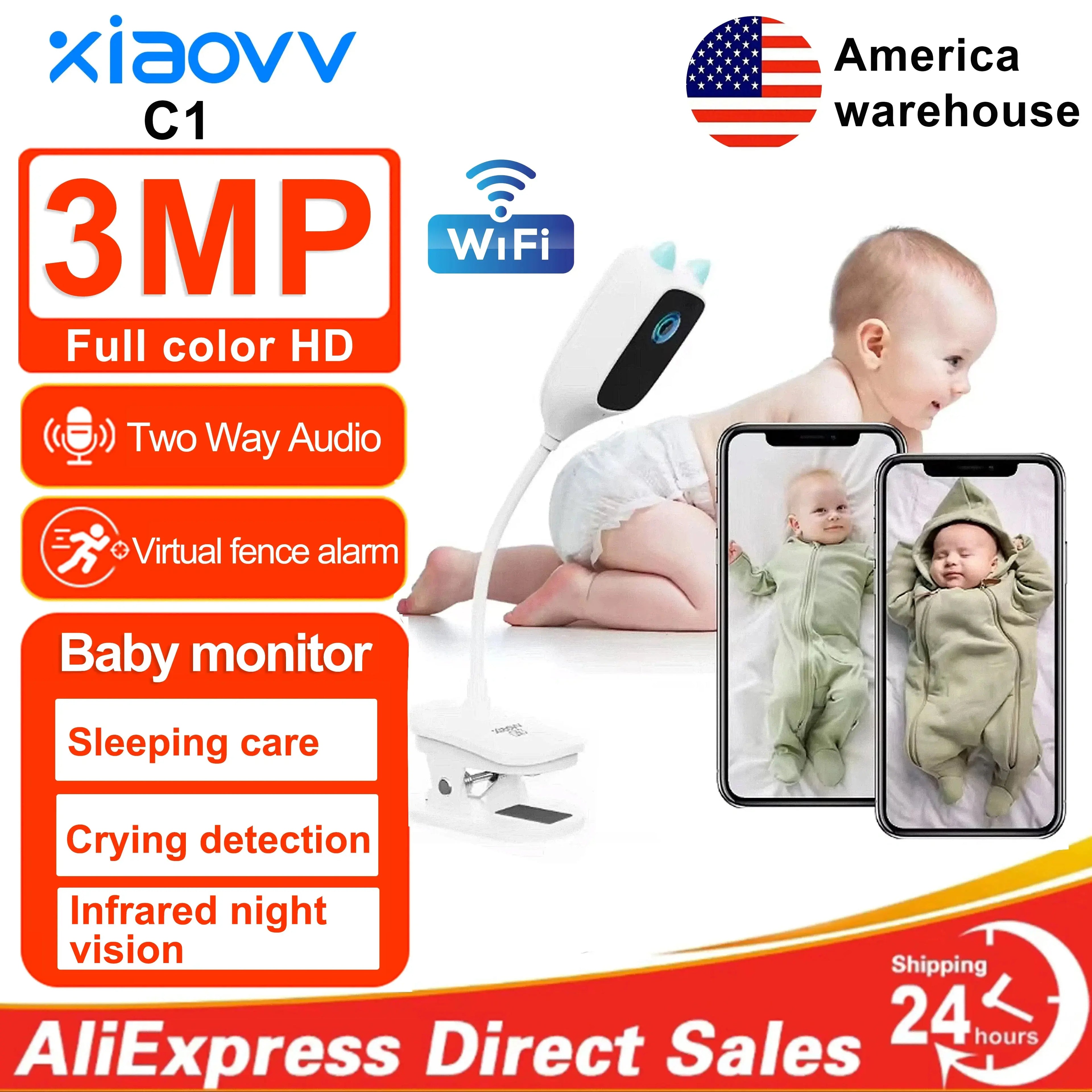 XIAOVV 3MP 2K 2.4GHz WiFi Indoor Home Security Mini IPe Camera