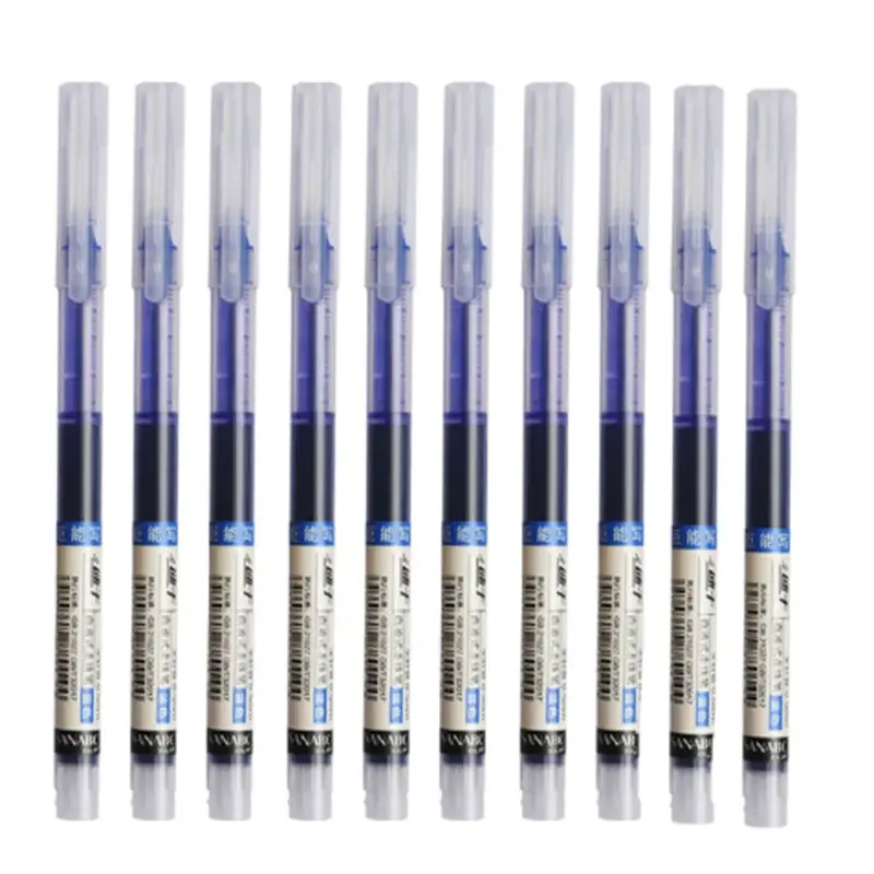 24 Pcs Straight Liquid Ball Pen Quick Drying Test Signature Gel Pen 0.5mm Black Blue Ink School Office Ball Pen Novara Shop