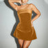 Ins Slim Tube-top Dress Fashion Zipper A-line Short Dresses Party Evening Clothing For Women - Novara Shop Novara Shop  34.00 Dark Khaki / XS