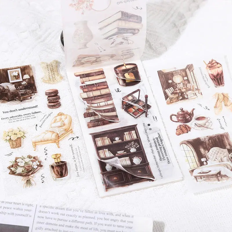 18 sheets Home time Stickers Long strip landscape Decorative