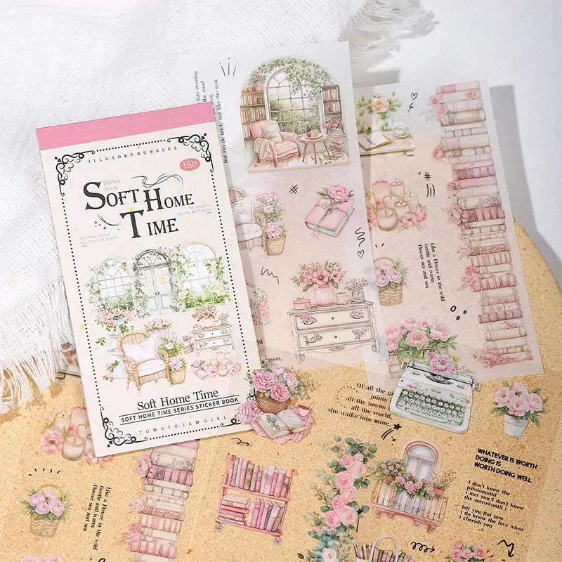 18 sheets Home time Stickers Long strip landscape Decorative