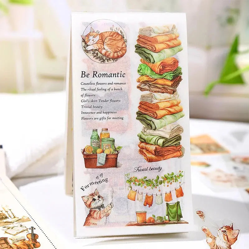18 sheets Home time Stickers Long strip landscape Decorative