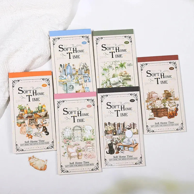 18 sheets Home time Stickers Long strip landscape Decorative