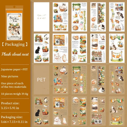 18 sheets Home time Stickers Long strip landscape Decorative