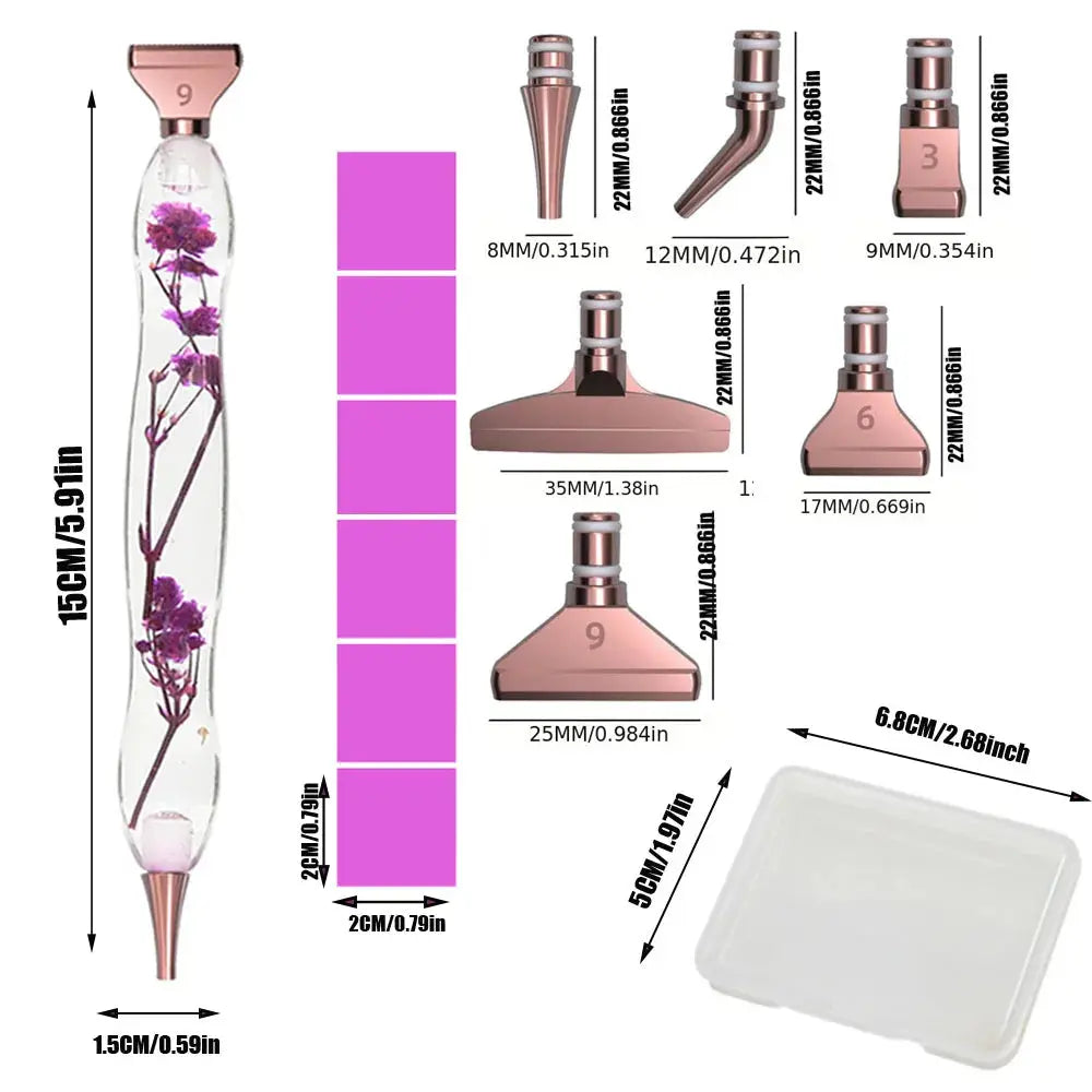 Resin Pen Diamond Painting Accessories Eco-friendly Alloy Replacement Heads Multi Placers Point Drill DIY Nail Art Tool Novara Shop