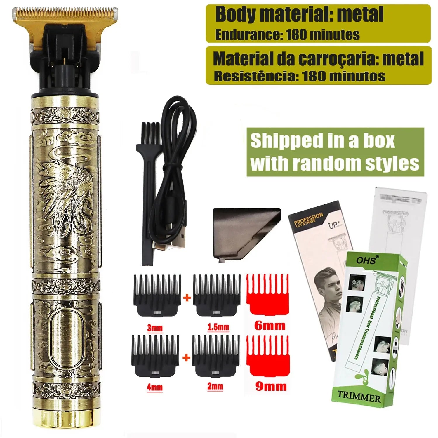 Vintage T9 Hair Clipper Beard Shaving Body Hair Trimmer Clippers Electric Men Haircut Machine 0mm Barber Shaver Novara Shop