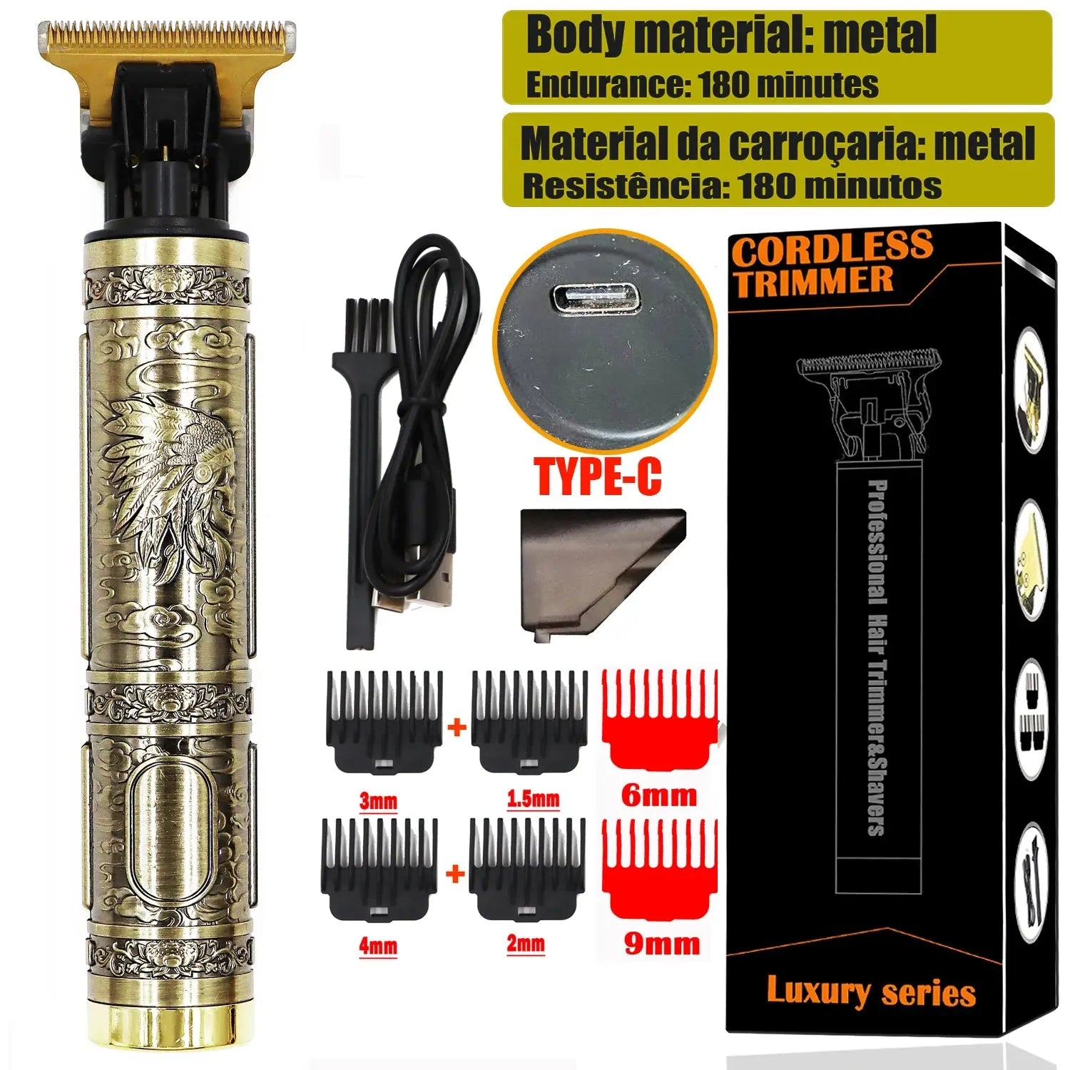 Vintage T9 Hair Clipper Beard Shaving Body Hair Trimmer Clippers Electric Men Haircut Machine 0mm Barber Shaver Novara Shop