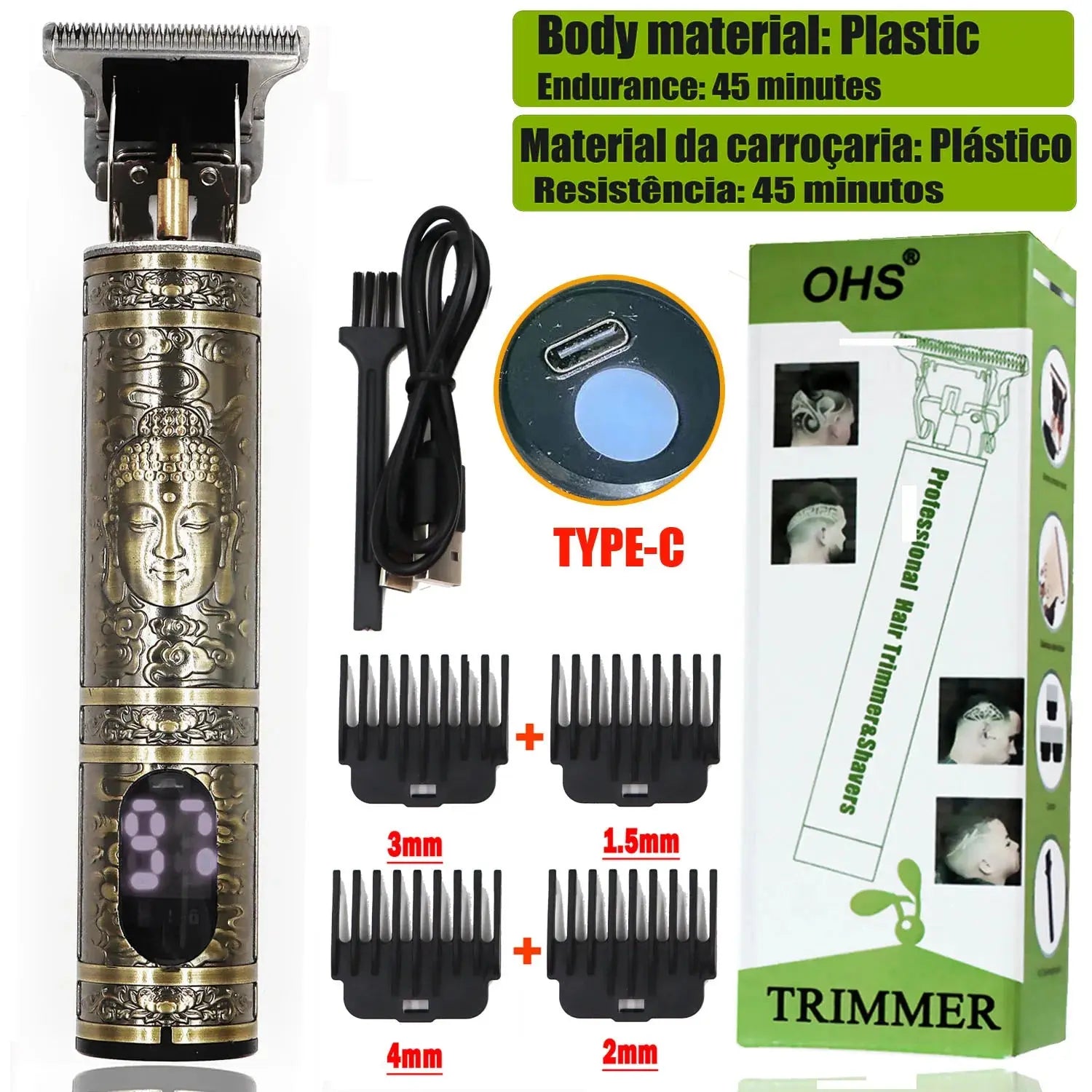 Vintage T9 Hair Clipper Beard Shaving Body Hair Trimmer Clippers Electric Men Haircut Machine 0mm Barber Shaver Novara Shop