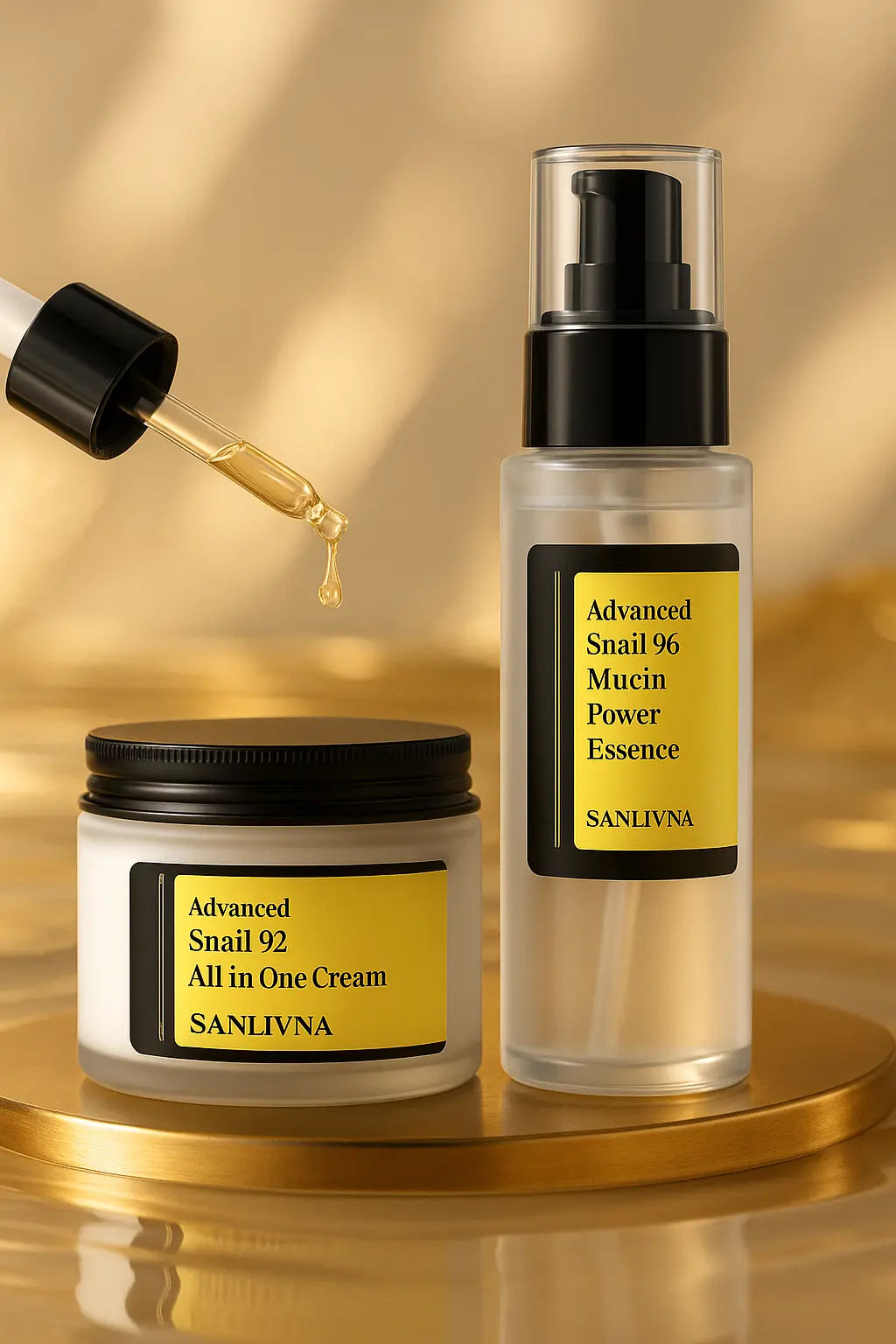 Sanlivna Korean Skincare Snail 92% Duo Set - All-in-One Cream for Fine Lines &amp; Sensitive Skin Novara Shop