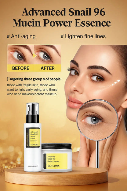 Sanlivna Korean Skincare Snail 92% Duo Set - All-in-One Cream for Fine Lines &amp; Sensitive Skin Novara Shop