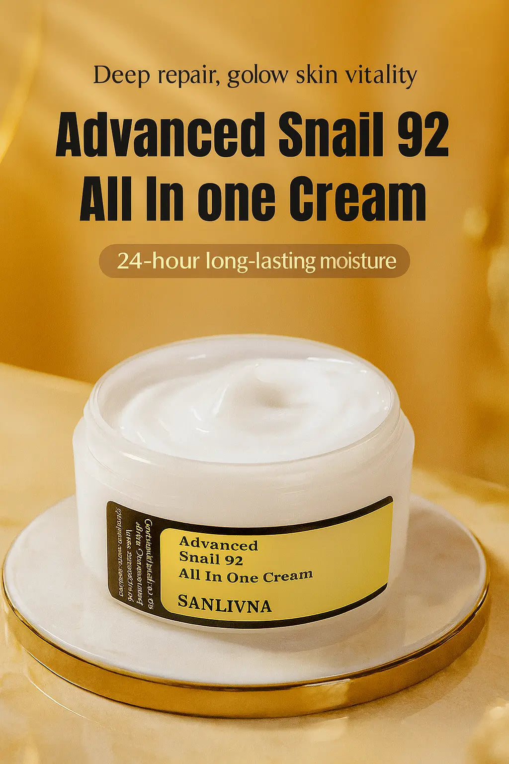 Sanlivna Korean Skincare Snail 92% Duo Set - All-in-One Cream for Fine Lines &amp; Sensitive Skin Novara Shop
