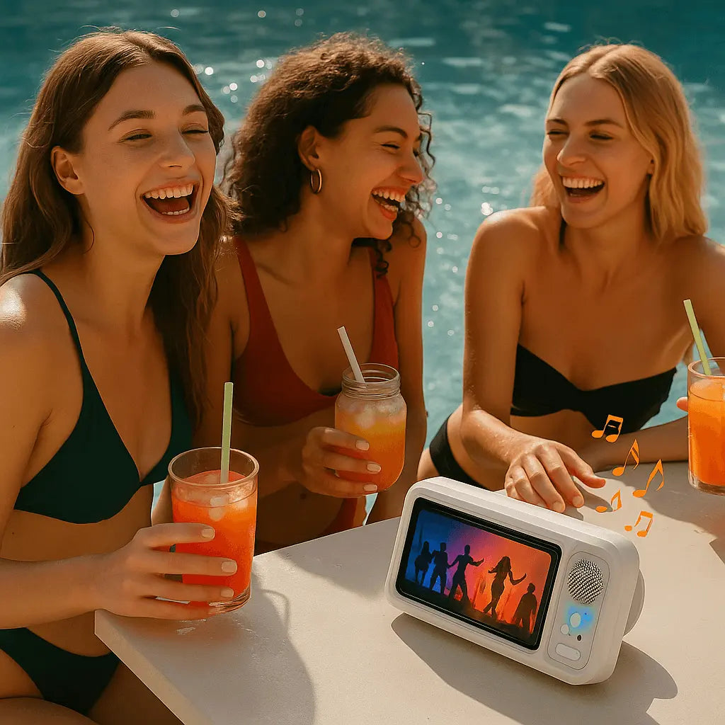 Shower Phone Holder with Bluetooth Speaker IPX4 Waterproof A