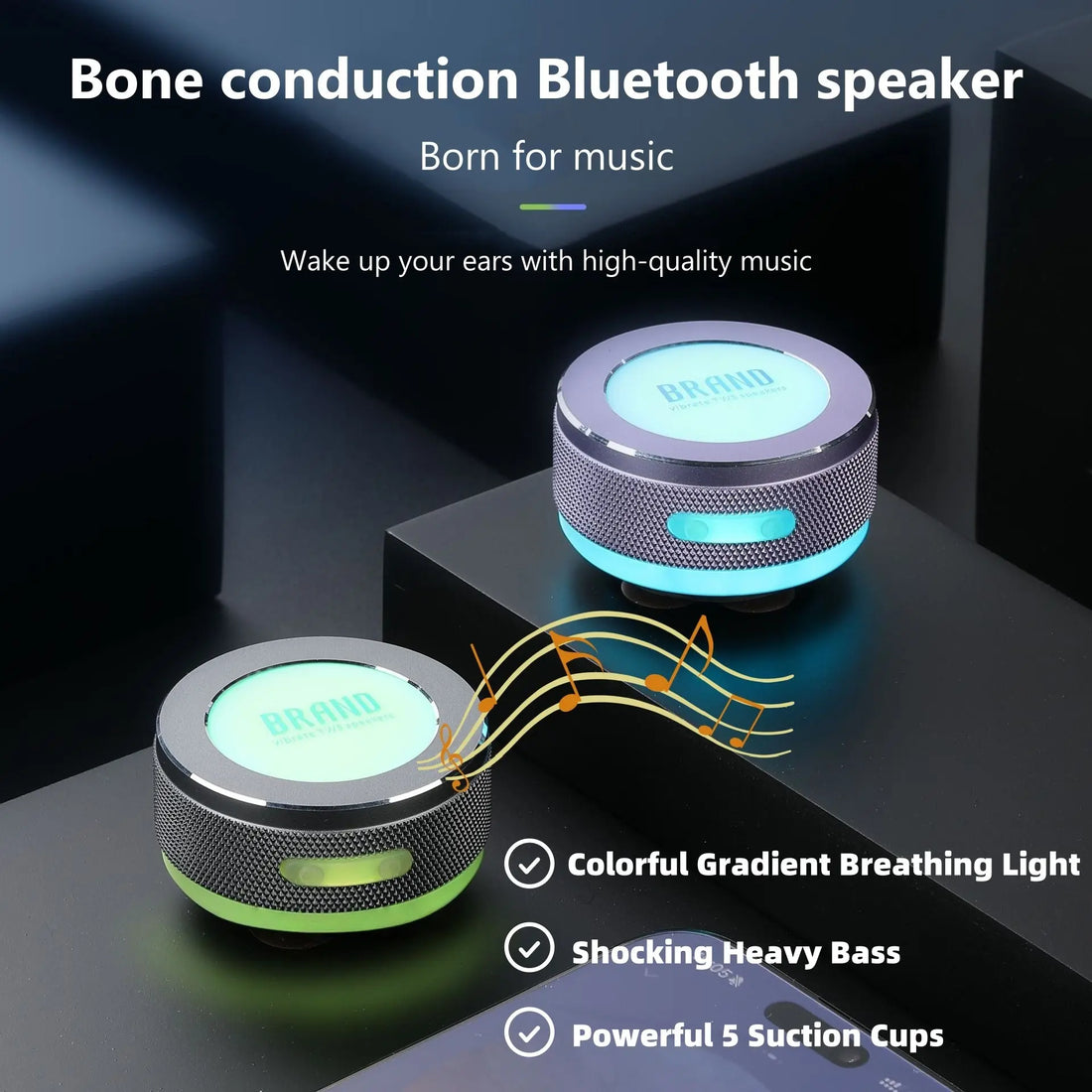 Small Wireless Bone Conduction Speakers Bluetooth Vibration 