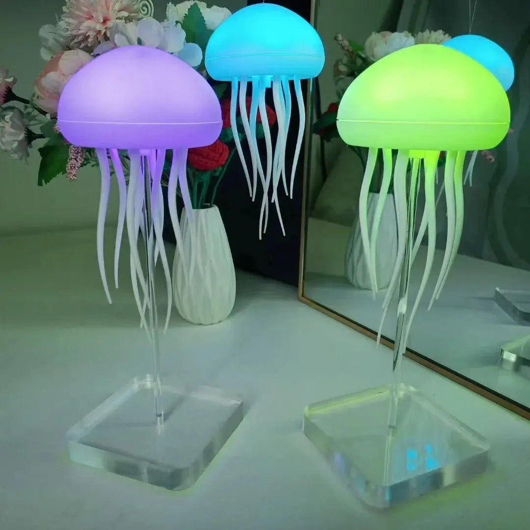 Creative Jellyfish Light Voice Control Type-C Charging Cute Jellyfish Bedside Lamp Flexible Tentacles for Holiday Children Gifts Novara Shop