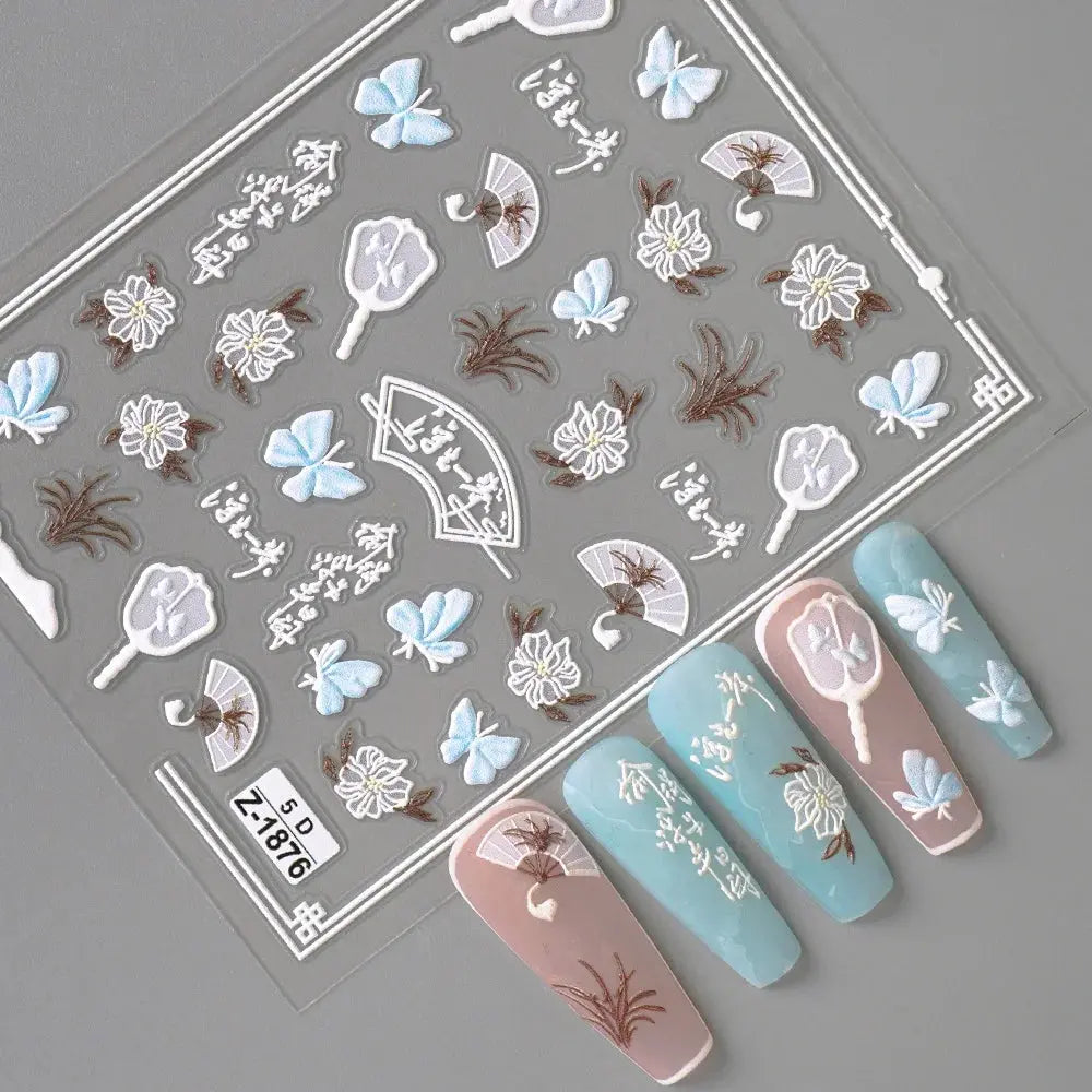 Chinese Style Nail Stickers Fashionable Nail Art Decorations Easy to Apply Home Beauty Salon Supplies Novara Shop