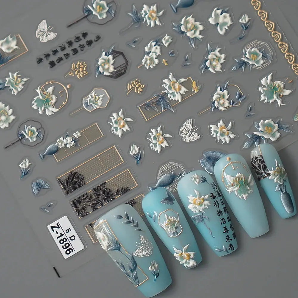 Chinese Style Nail Stickers Fashionable Nail Art Decorations Easy to Apply Home Beauty Salon Supplies Novara Shop