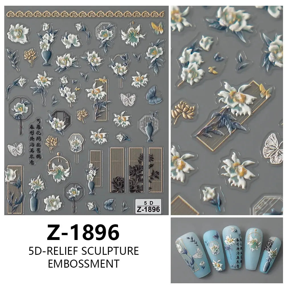 Chinese Style Nail Stickers Fashionable Nail Art Decorations Easy to Apply Home Beauty Salon Supplies Novara Shop