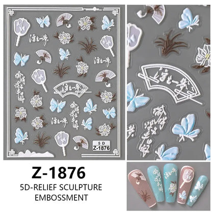 Chinese Style Nail Stickers Fashionable Nail Art Decorations Easy to Apply Home Beauty Salon Supplies Novara Shop