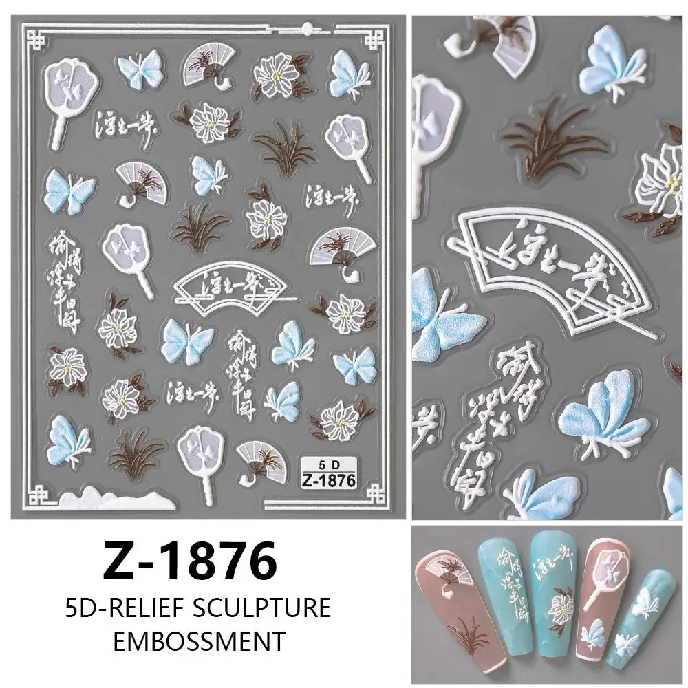 Chinese Style Nail Stickers Fashionable Nail Art Decorations Easy to Apply Home Beauty Salon Supplies Novara Shop