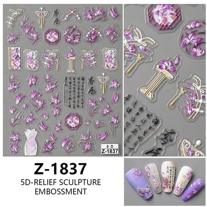 Chinese Style Nail Stickers Fashionable Nail Art Decorations Easy to Apply Home Beauty Salon Supplies Novara Shop