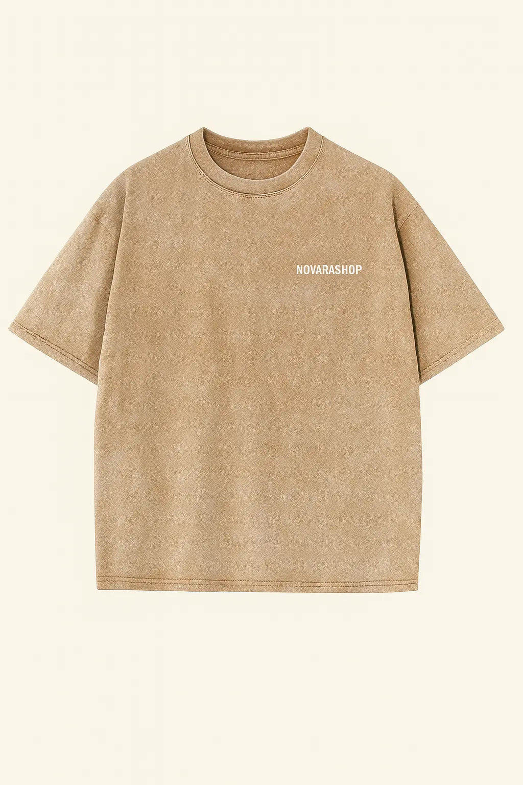 100% Cotton Unisex Vintage T-shirt Novarashop Logo Street Trend Short Sleeve T-shirt Embroidery Design European American Size - Novarashop