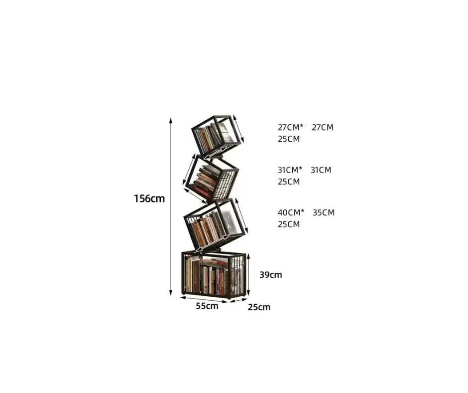 Rotating Bookshelf Storage Book Shelves Magazine Rack Shelf Organizer Aesthetic Children&