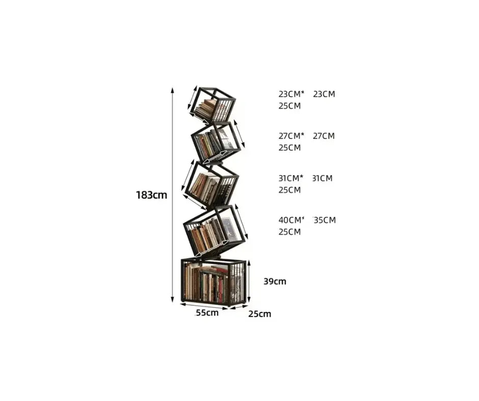 Rotating Bookshelf Storage Book Shelves Magazine Rack Shelf Organizer Aesthetic Children&